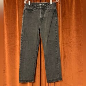 Old Navy High-Rise Straight Jeans - Charcoal Black